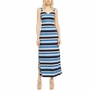 MICHAEL KORS Striped Knit Side-slits Maxi dress